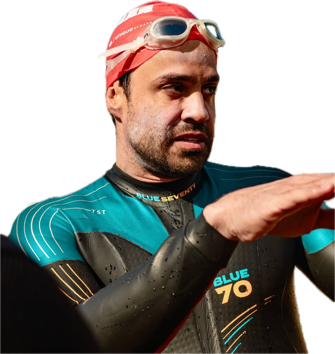 Triatleta TR Sports pronto para a natação